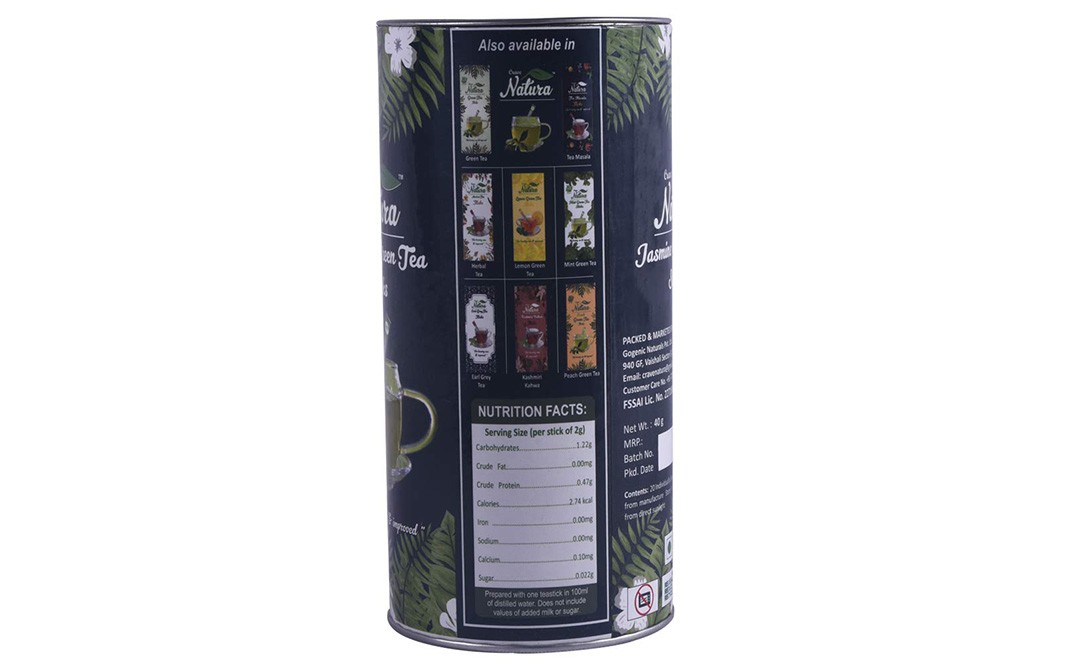 Crave Natura jasmine Green Tea Sticks    Container  40 grams